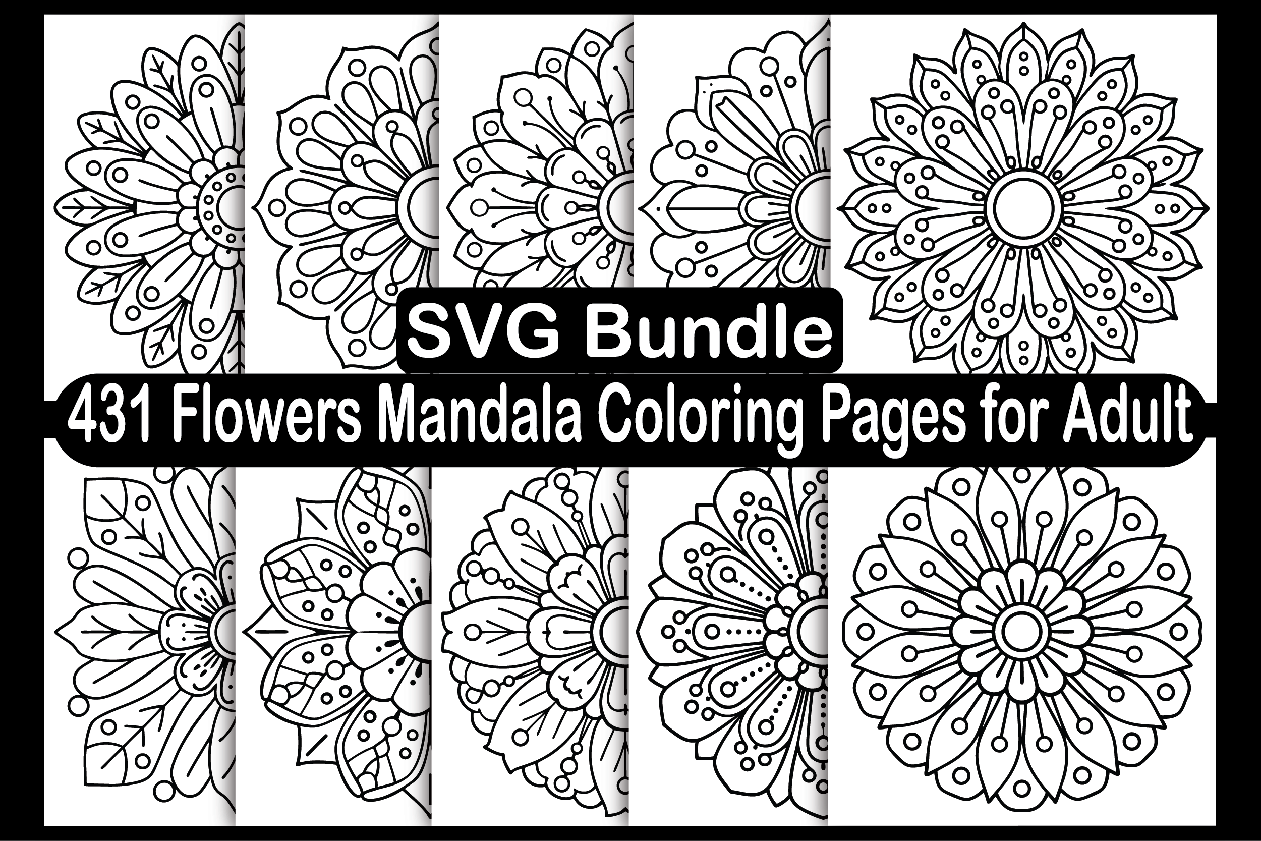 Flowers Mandala Coloring Pages for Adults