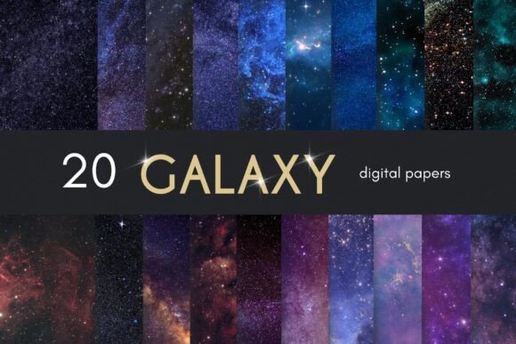 Galaxy Stars Digital Paper, Night Sky