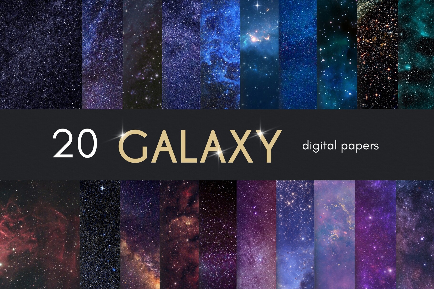 Galaxy Stars Digital Paper, Night Sky