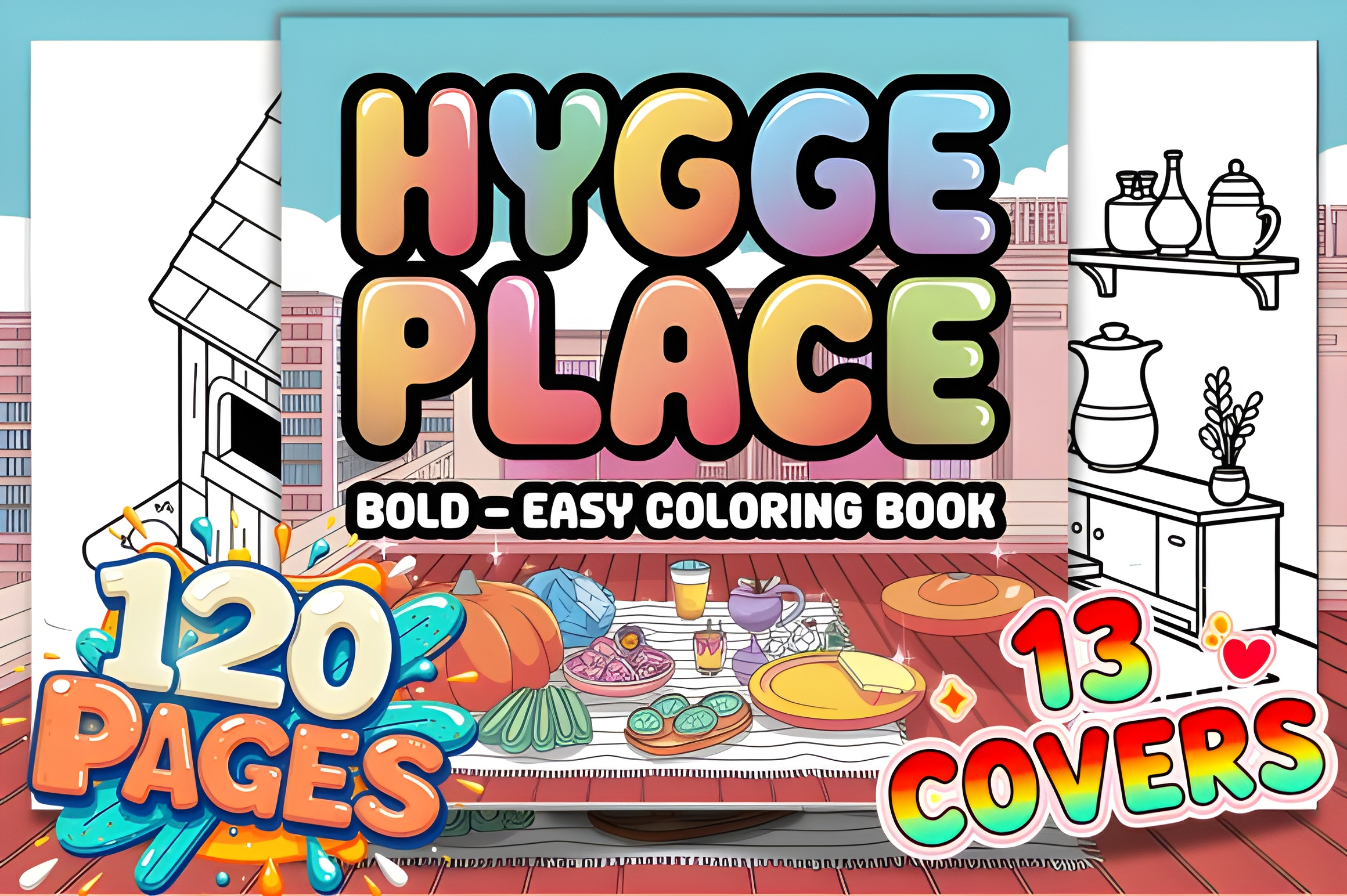 Hygge Place Bold and Easy Coloring Book