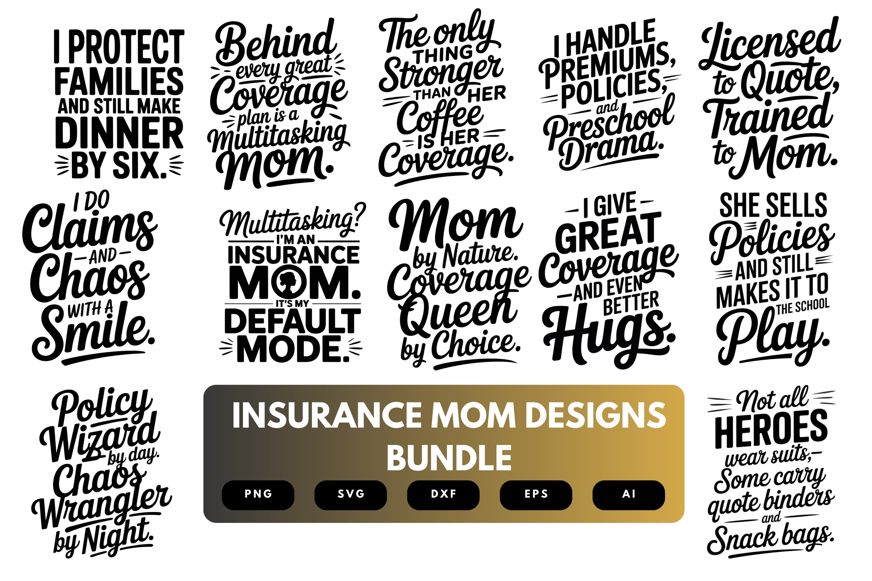 Insurance Mom SVG Bundle Graphic by merchrollinfo · Creative Fabrica