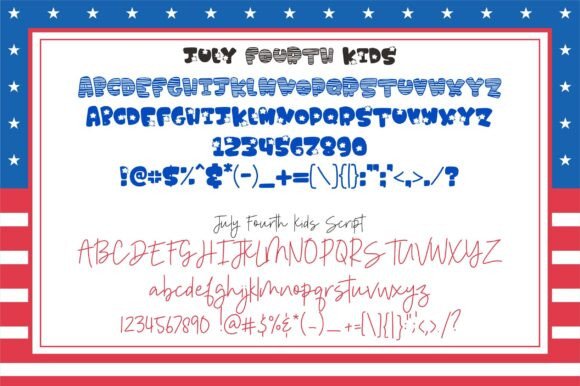 July Fourth Kids Font font preview - 3