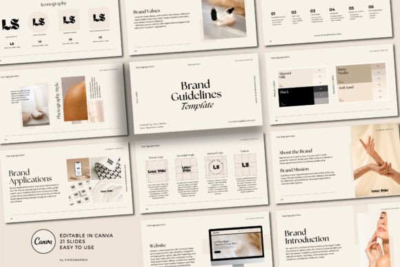 Lune Skin Canva brand guidelines presentation template
