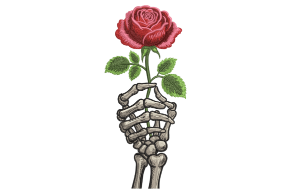 Skeleton Hand with Rose