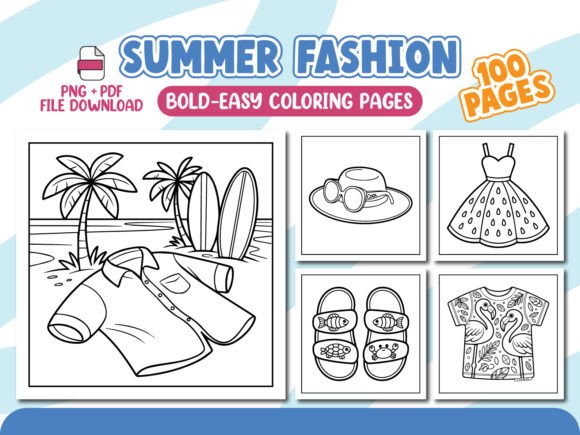 Summer Fashion Coloring Pages for Kids