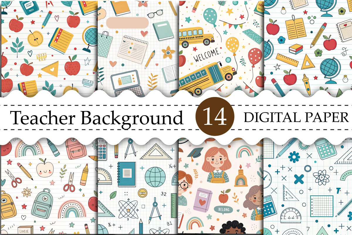 Teacher Background Digital Paper