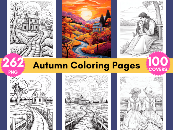 262 Autumn Coloring Pages for Adults