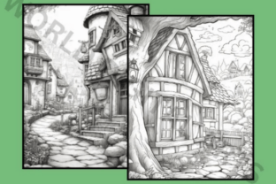 28 Fairy Villages Coloring Pages Graphic by LaxMuni · Creative Fabrica