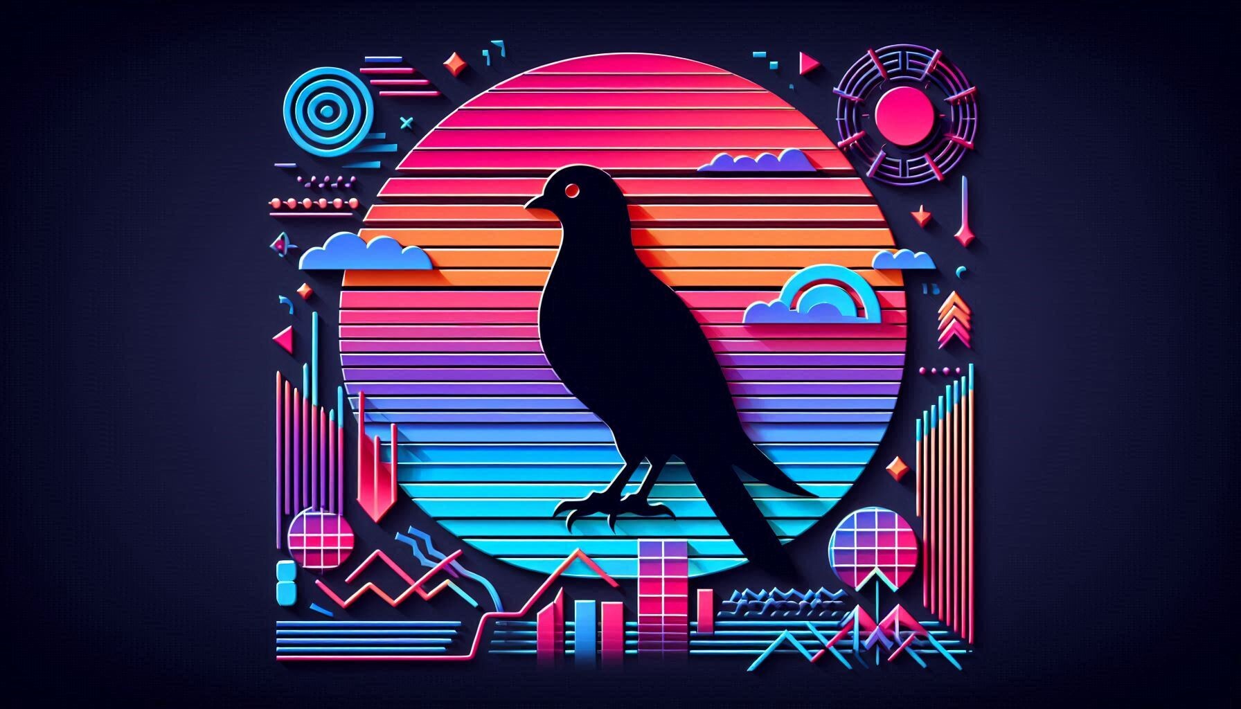 A Retro 80s Synthwave Design Featuring T
