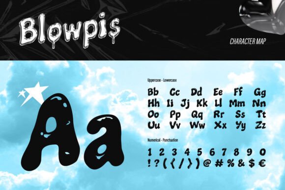 Blowpis Font PNG with transparent background - Preview 1