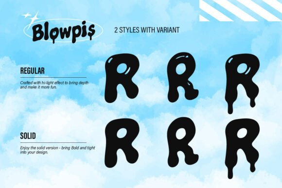 Blowpis Font PNG with transparent background - Preview 3