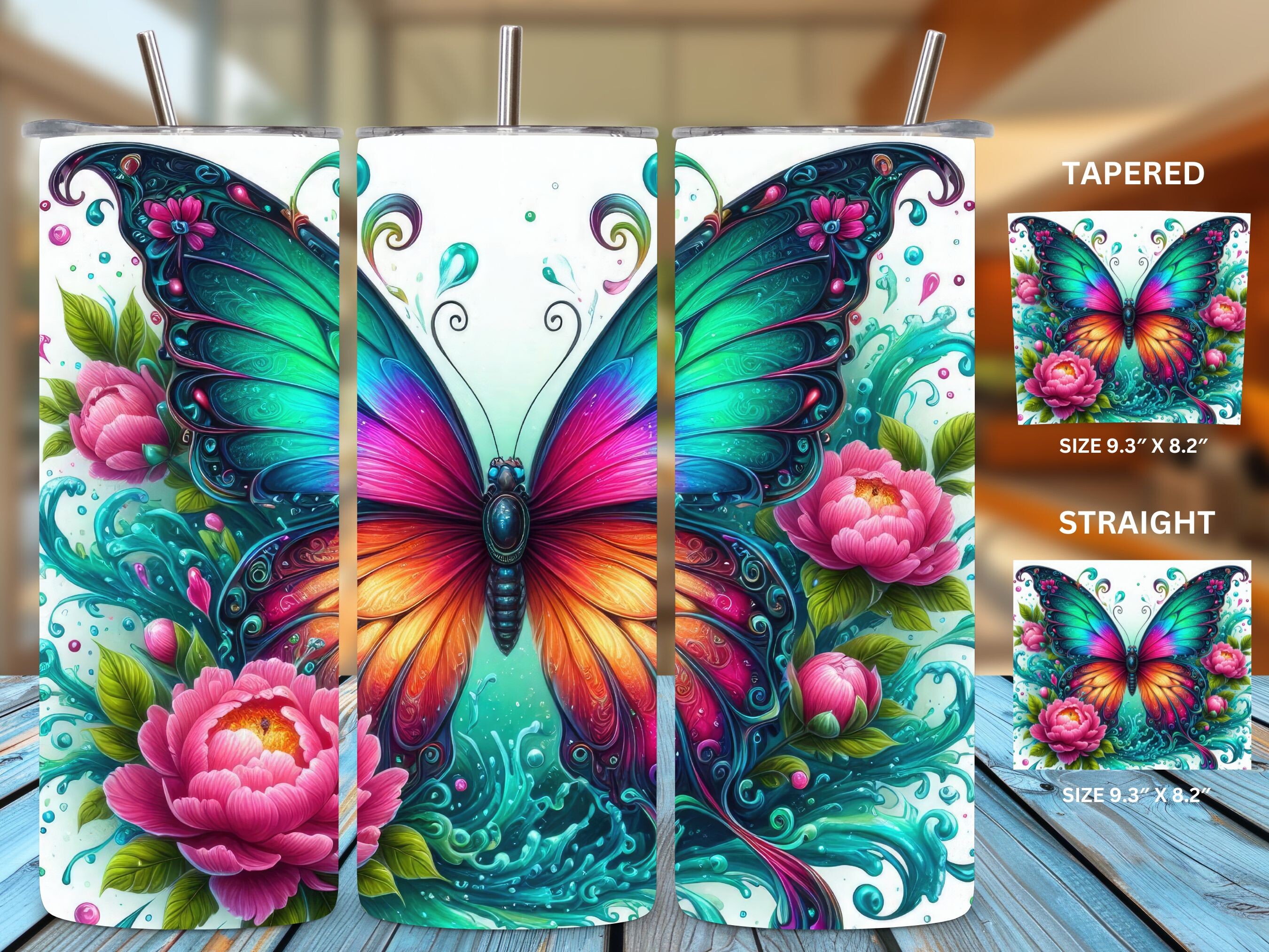 Butterfly Tumbler Wrap Sublimation Graphic by Puma Prints · Creative ...