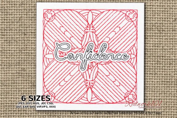 Confidence Word Lineart Design