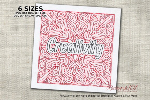 Creativity Word Embroidery Design