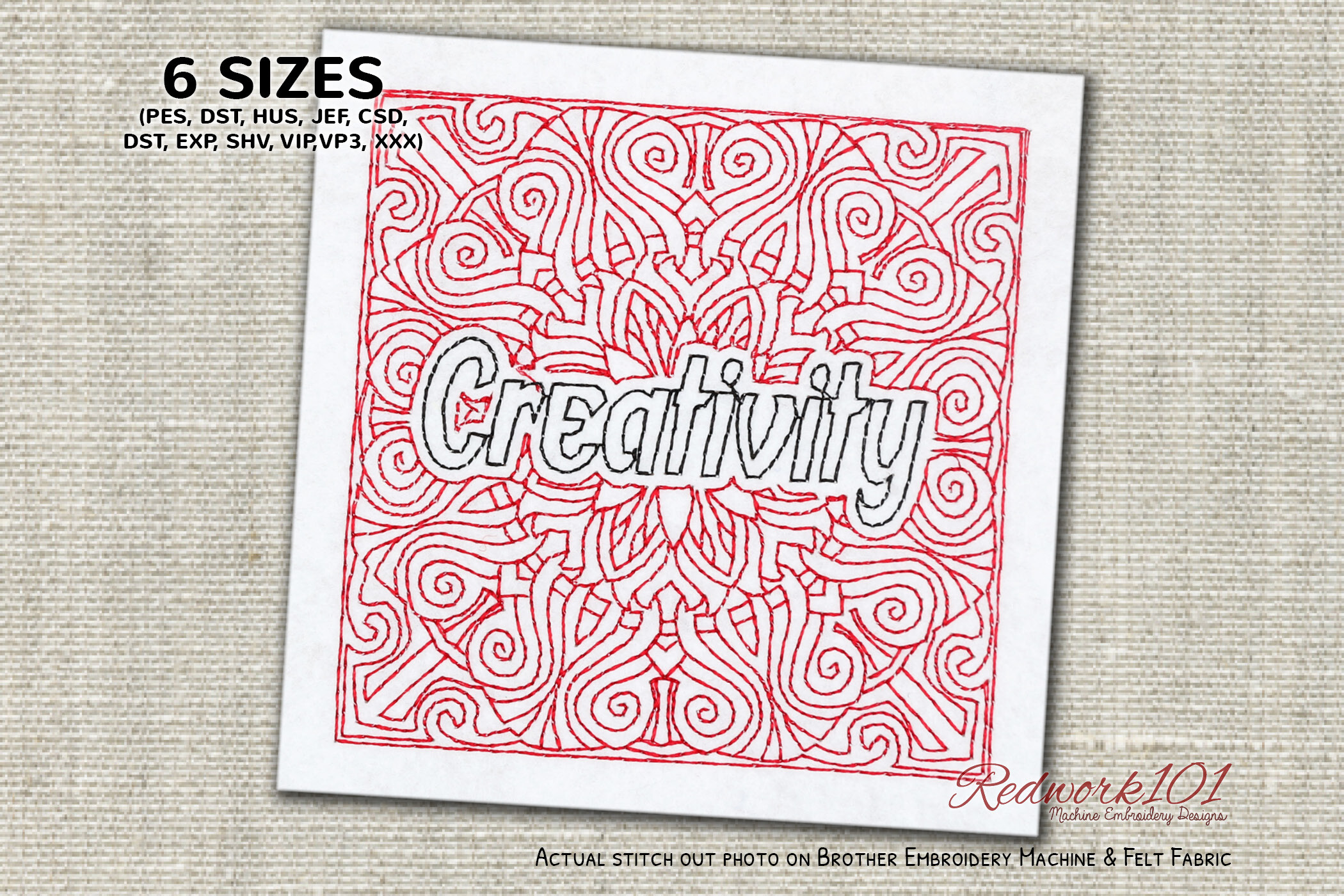 Creativity Word Embroidery Design