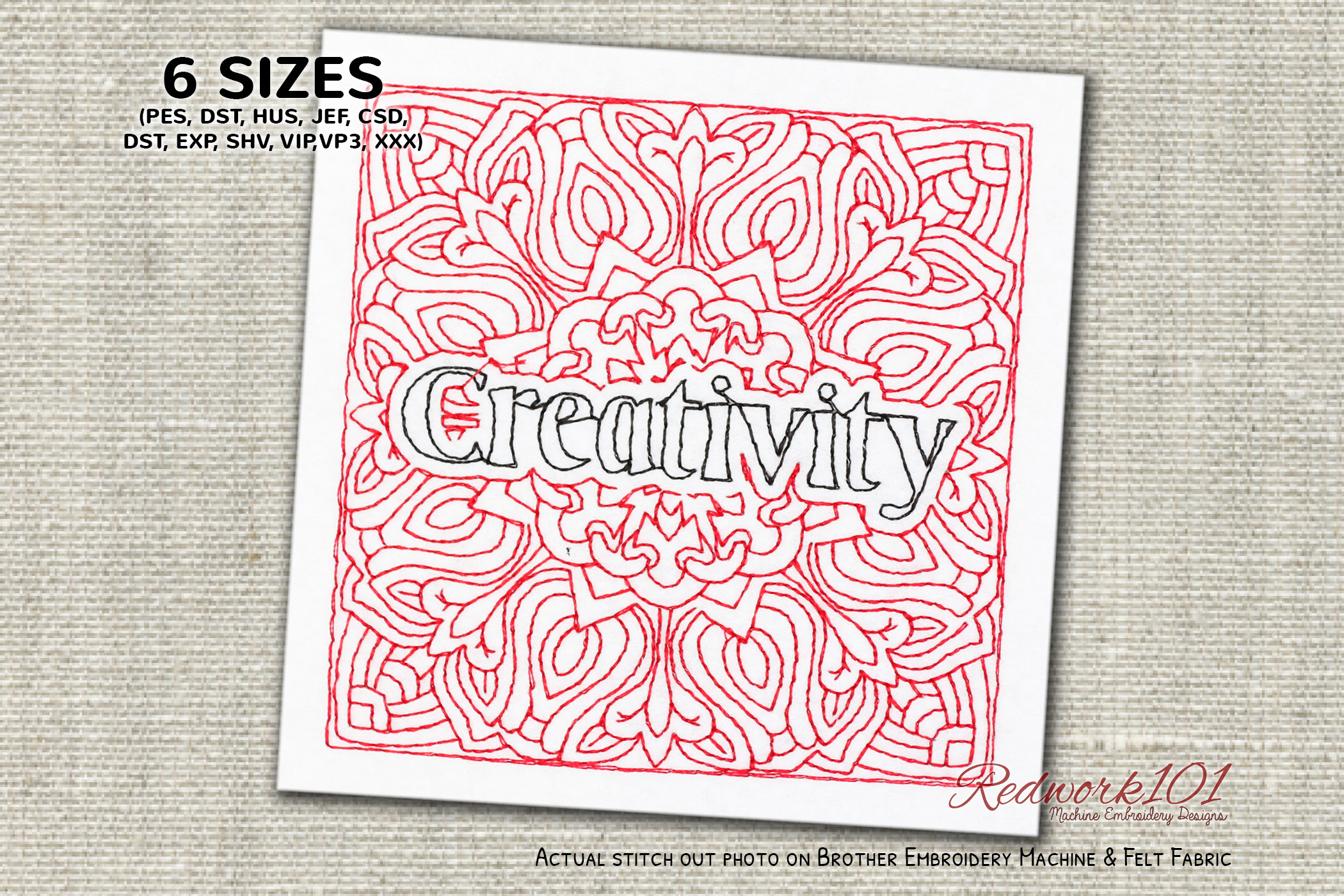 Creativity Word Embroidery Design