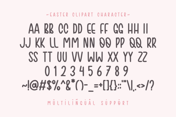 Easter Clipart Font - Preview 2