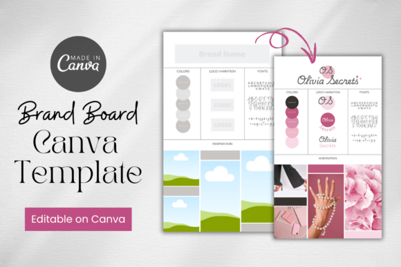 Editable Brand Board Template Mockup