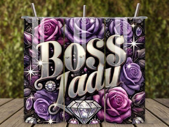 Floral Boss Lady Graphic Tumbler Wraps