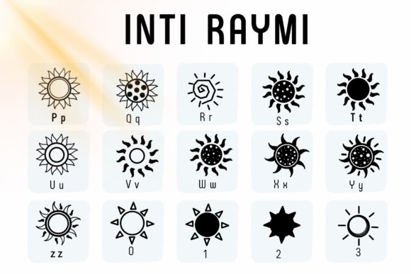 Inti Raymi Font PNG with transparent background - Preview 1