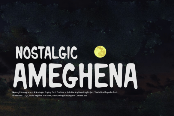 Nostalgic Ameghena Font PNG with transparent background - Preview 1