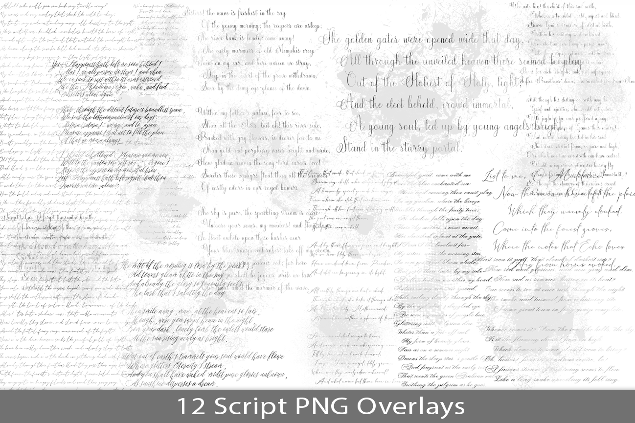 Poetry Script PNG Overlays Graphic by Lovelytocu · Creative Fabrica
