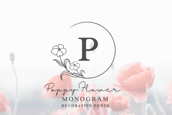 Poppy Lettering Design Poppy Flower Monogram Font by Pui Art · Creative Fabrica