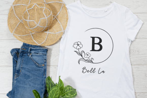 Poppy Flower Monogram Font PNG with transparent background - Preview 5