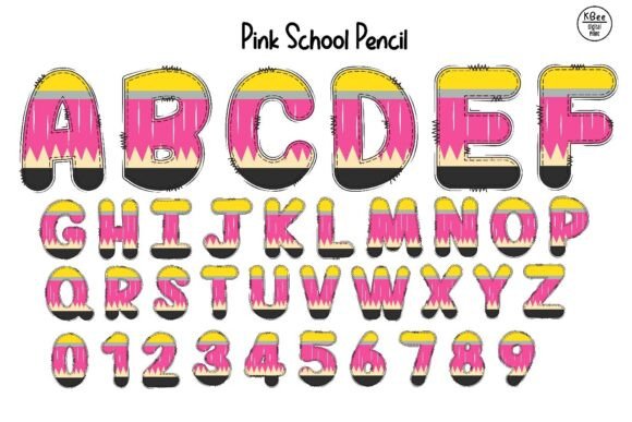 School Pencil Font PNG with transparent background - Preview 1