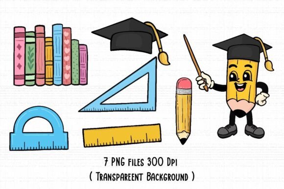 School Pencil Font PNG with transparent background - Preview 2