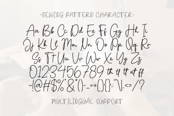 Sewing Pattern Font PNG with transparent background - Preview 5