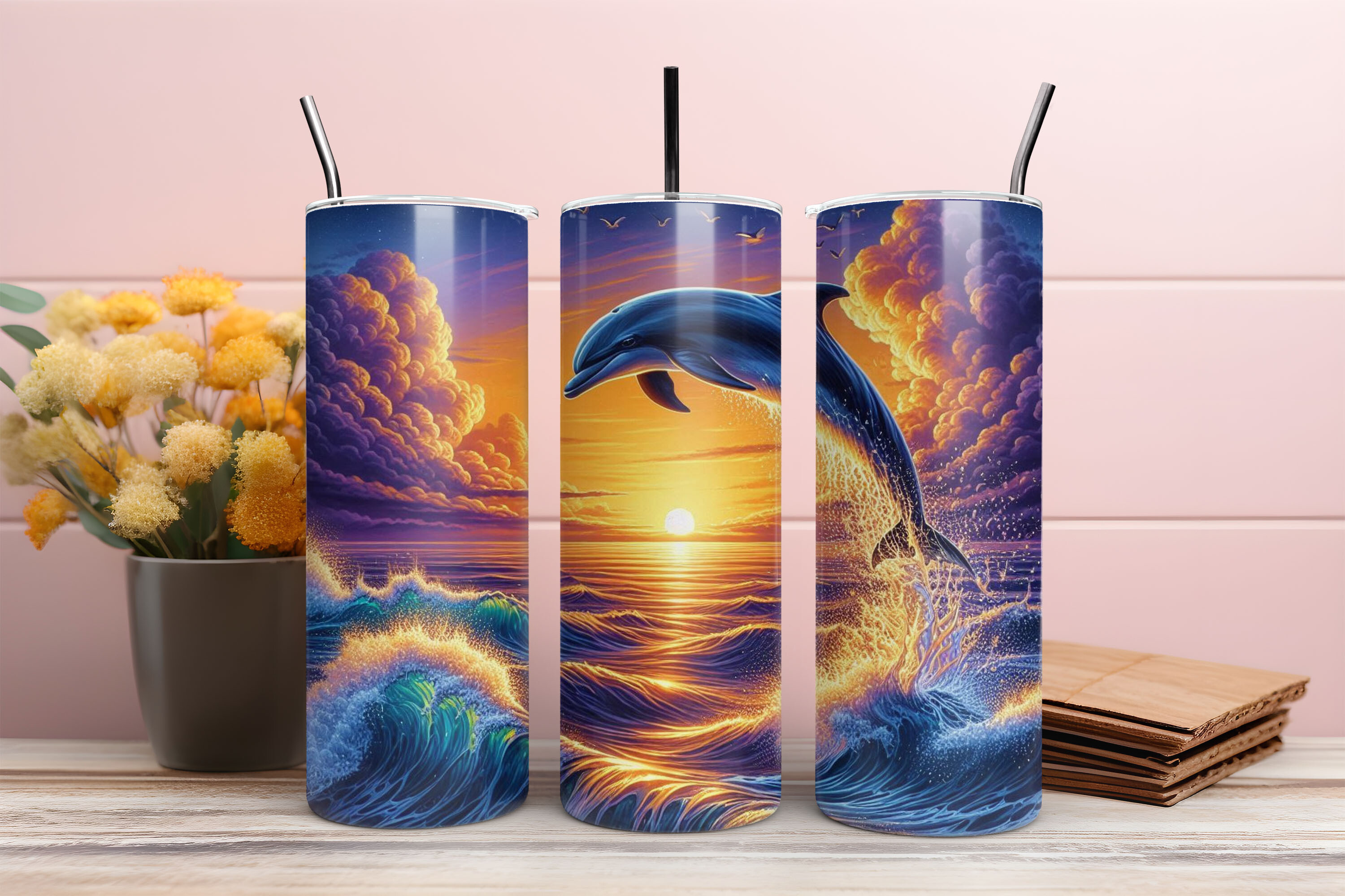 Tropical Sunset Beach Tumbler Graphic by MK Graphics · Creative Fabrica