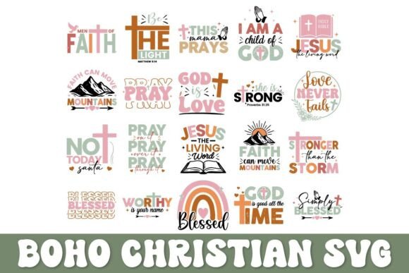 Boho Christian Svg Png Bundle