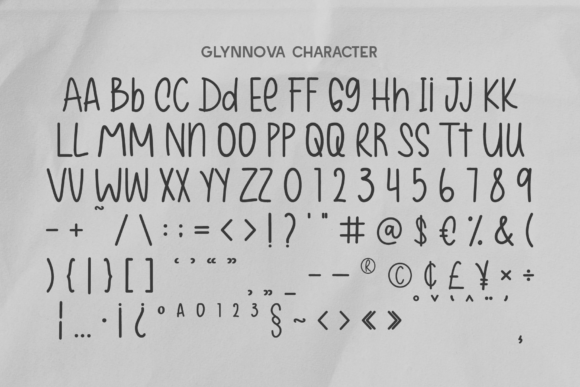 Glynnova Font PNG with transparent background - Preview 1