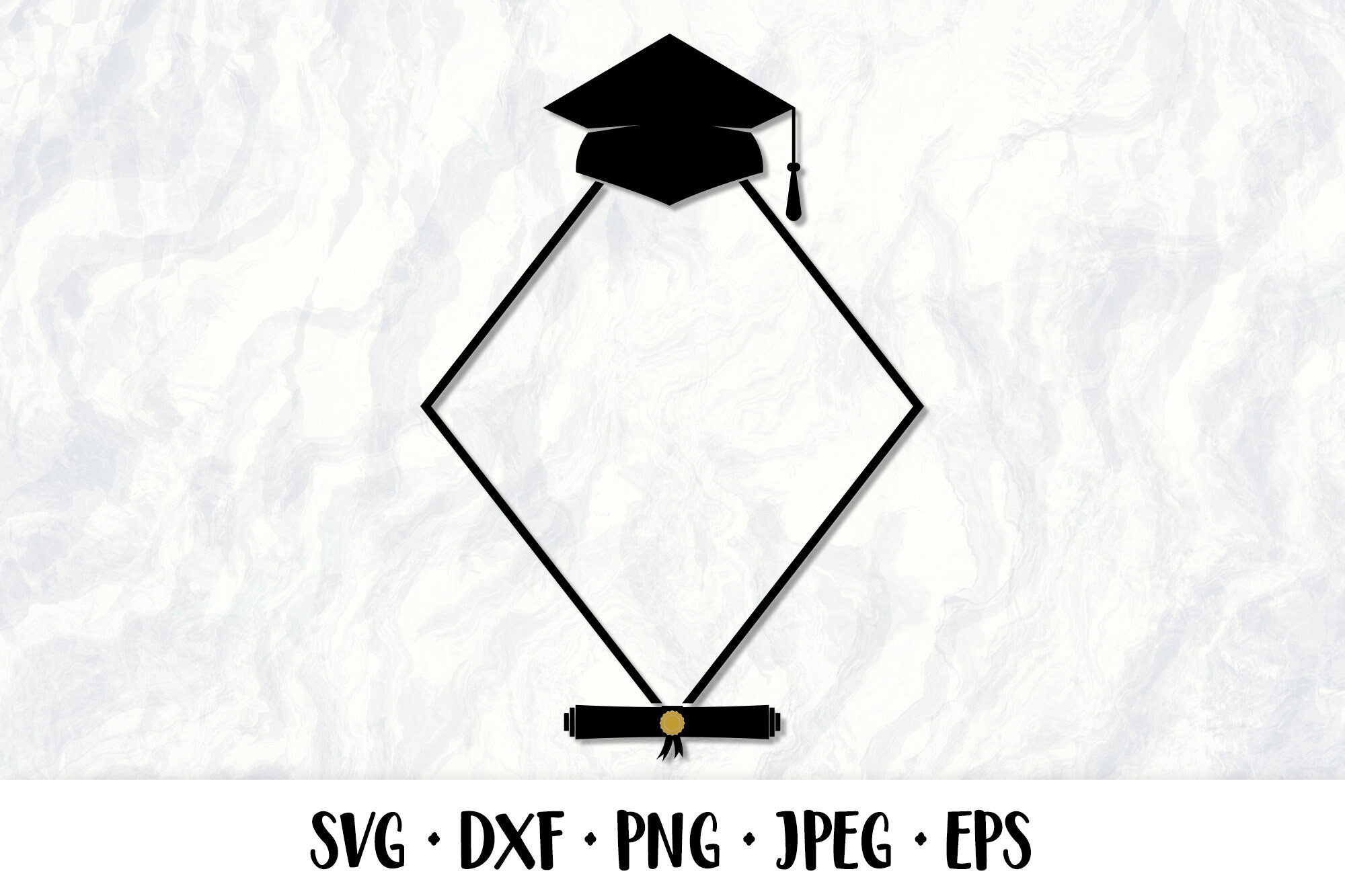 Graduation Rhombus Frame with Academic Graphic by LaBelezoka · Creative ...