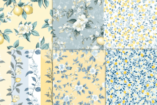 Lemon Floral Shabby Chic Digital Paper Graphic by Nam Tiwa · Creative ...