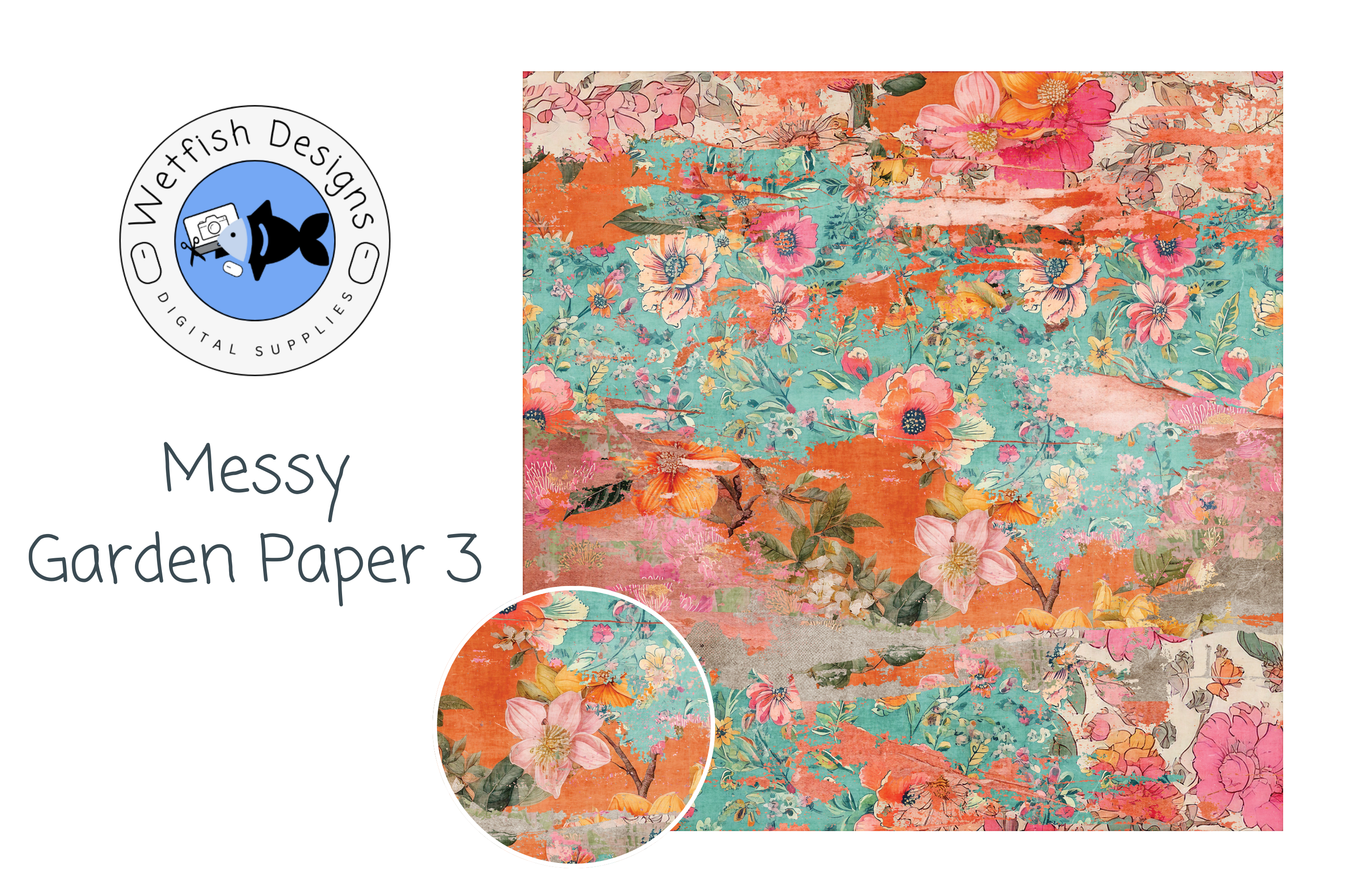 Messy Garden Collage 3 Graphic by Wetfish Designs · Creative Fabrica