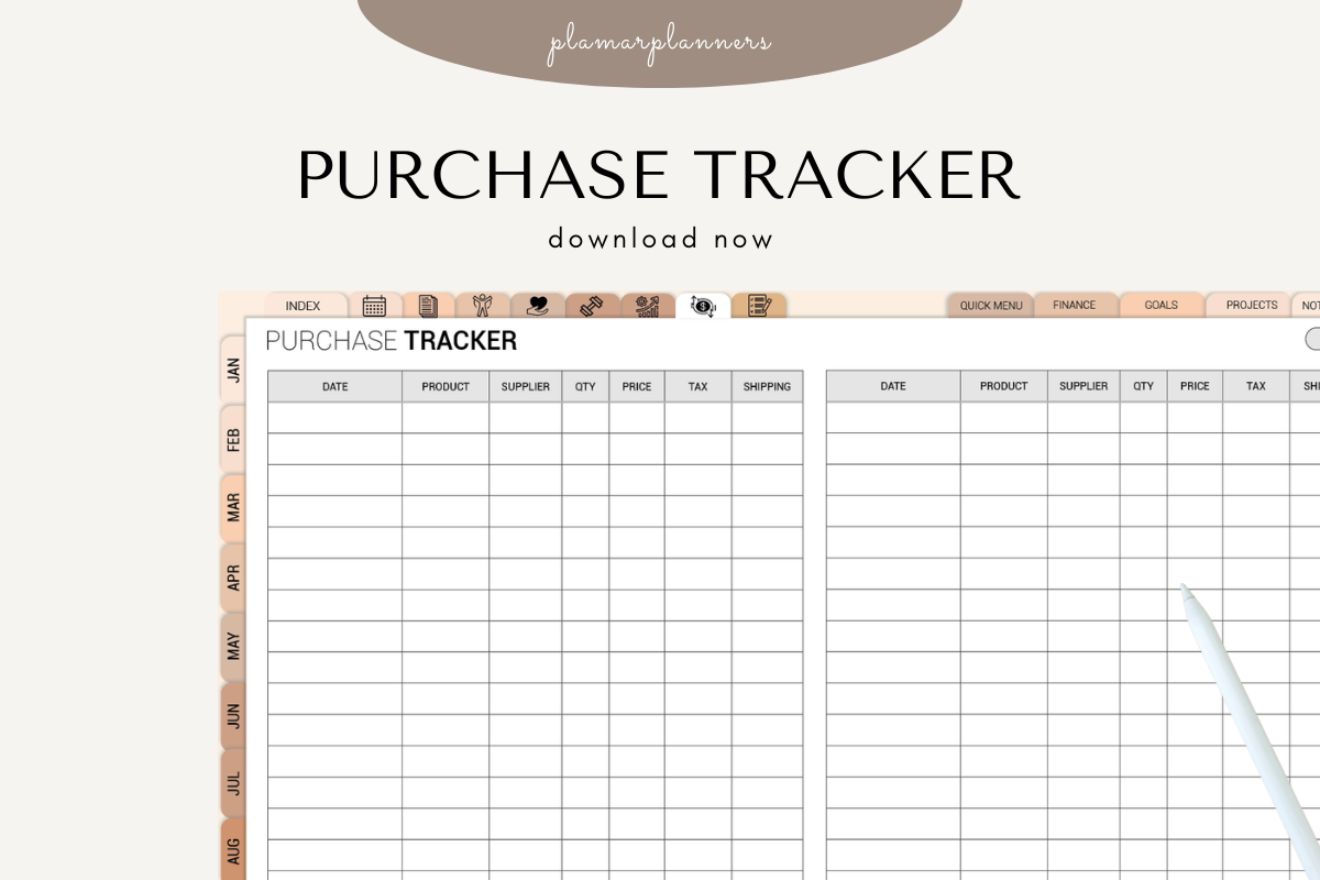 💳 Purchase Tracker – Printable & Digita Graphic by Plamarplanners ...