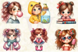 Quirky Cute Little Girl Clipart Bundle Graphic by Creative Mint ...