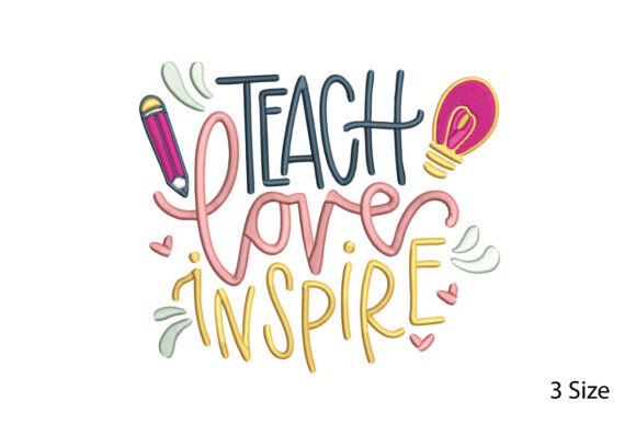 Teach Love & Inspire Escuela y Educación Diseño de Bordado Por Design Studio