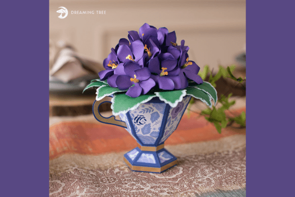 Teacup African Violets SVG