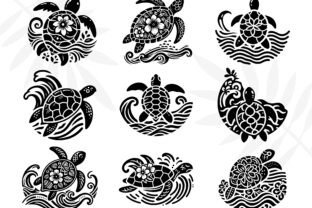 Turtle Riding The Wave Svg Turtle with Wave Svg Bundle Graphic by aurnobnandy · Creative Fabrica