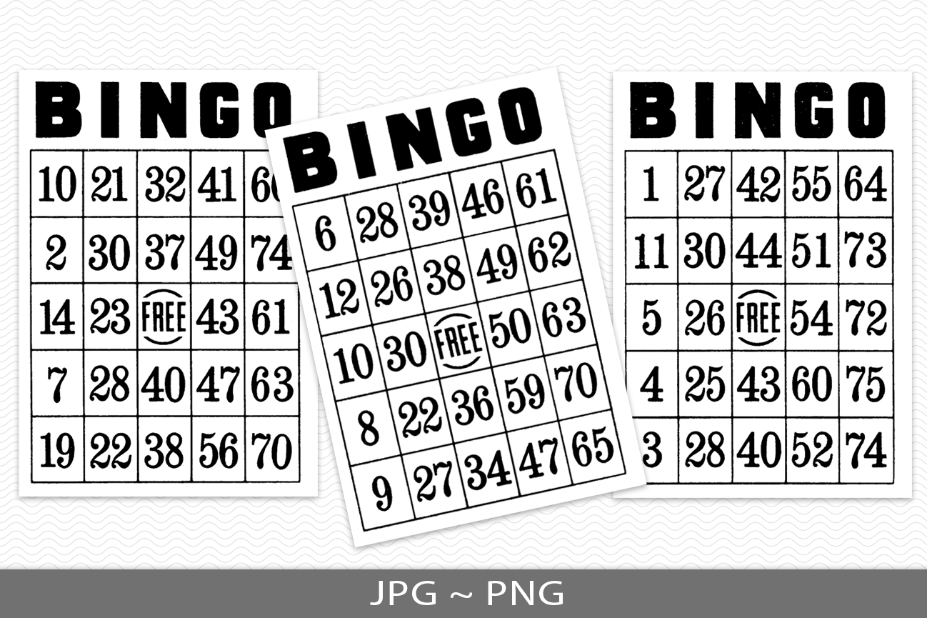 Vintage Bingo Card PNG Overlay