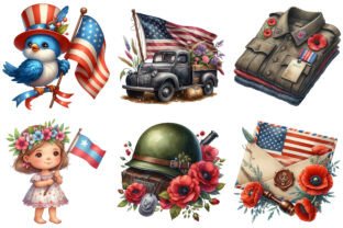 Watercolor Memorial Day Clipart Graphic by daily.arts · Creative Fabrica