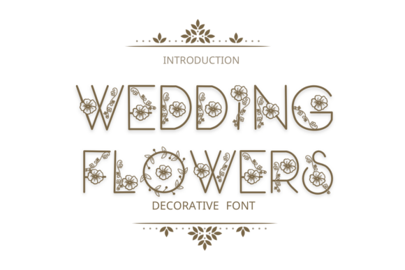 Wedding Flowers Decorative Font By Nongyao
