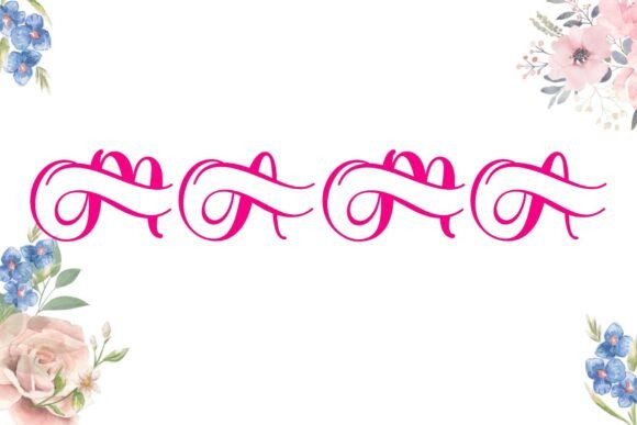 Beautiful Mother Monogram Font - Preview 2
