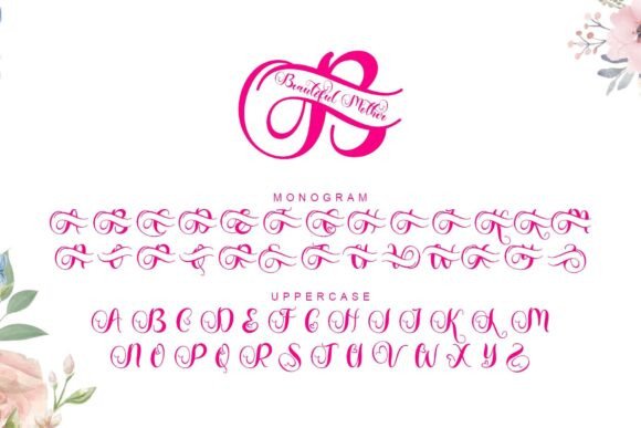 Beautiful Mother Monogram Font - Preview 4