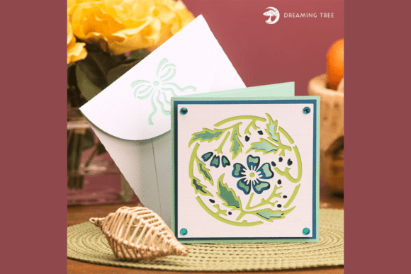Blue Floral Card SVG