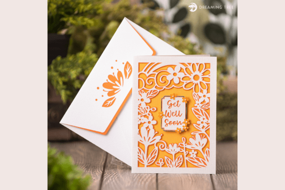 Floral Get Well Card SVG