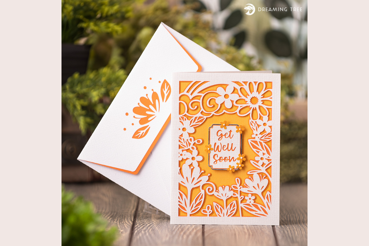 Floral Get Well Card SVG